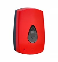 фото: Диспенсер для мыла в картриджах Merida Unique Red Line Matt DUR501 сенсорный, матовый красный, 700мл