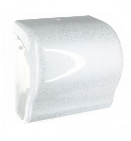 фото: Диспенсер для полотенец в рулонах Merida Unique Lux Cut Glamour White Line Spark Maxi CUH367, глянце