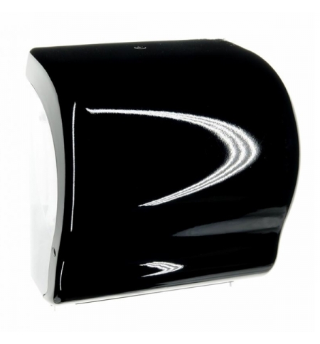 фото: Диспенсер для полотенец в рулонах Merida Unique Lux Cut Piano Black Line CUC351, глянцевый черный
