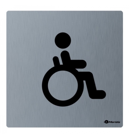 фото: Дверная табличка Merida Premium Туалет для инвалидов, 100х100мм, матовая нержавеющая сталь, GSM009