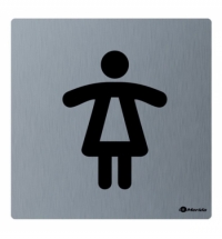 фото: Дверная табличка Merida Premium Туалет женский, 100х100мм, матовая нержавеющая сталь, GSM007