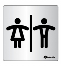 Дверная табличка Merida Standart Общий туалет, 100х100мм, алюминий/скотч, ИТ012