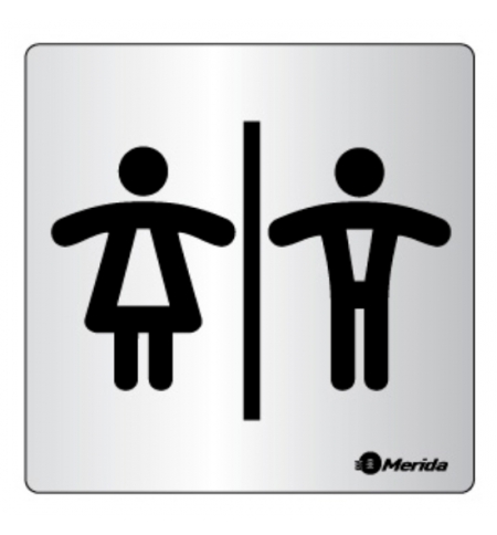 фото: Дверная табличка Merida Standart Общий туалет, 100х100мм, алюминий/скотч, ИТ012