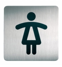 фото: Дверная табличка Merida Standart Туалет женский, 100х100мм, алюминий/скотч, ИТ007