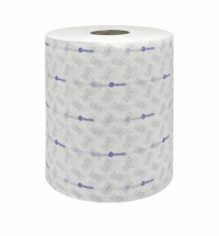 фото: Бумажные полотенца Merida Top Print Maxi в рулоне с центральной вытяжкой, 160м, 2 слоя, синий рисуно