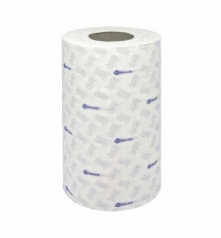 фото: Бумажные полотенца Merida Top Print Mini с центральной вытяжкой, 70м, 2 слоя, синий рисунок, 12шт/уп