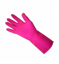 Перчатки резиновые Merida р.L, розовые, с хлопковым напылением