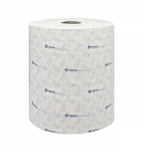 Бумажные полотенца Merida BP4404 Топ Принт Автоматик Макси, в рулоне, белые с синим рисунком, 200м,