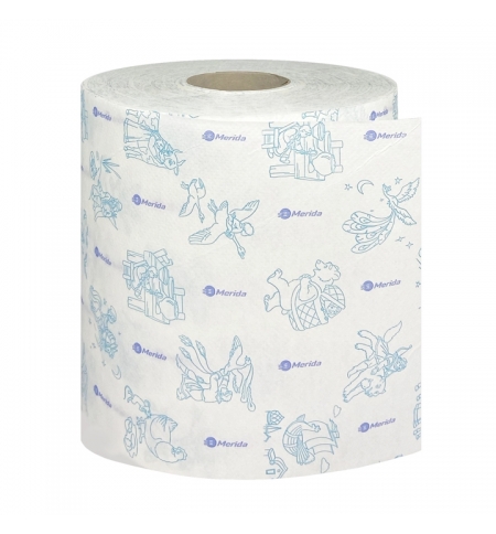 фото: Бумажные полотенца Merida Top Print Maxi в рулоне с центр. вытяжкой, 2-цв рисунок, 160м, 2 слоя, 6шт